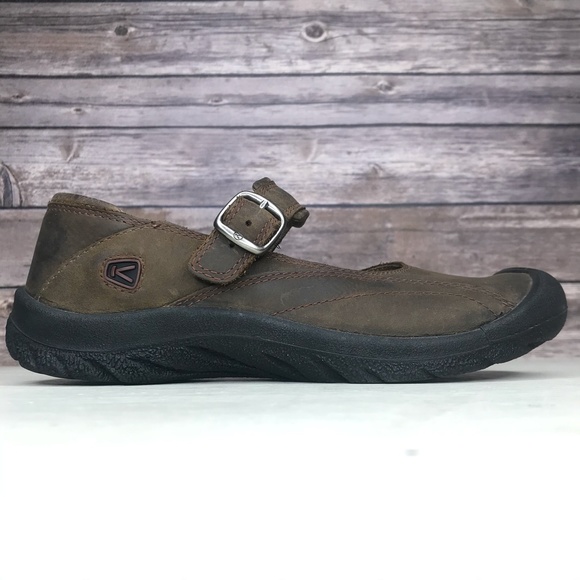 Keen Mary Jane Brown Leather Nubuck Shoes Sandals - Picture 3 of 8